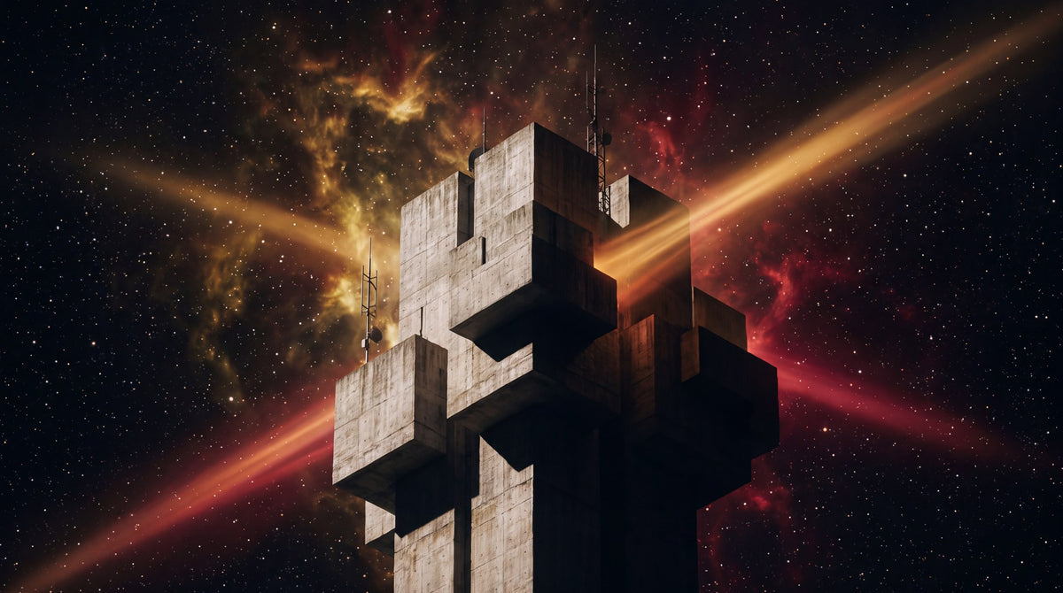 Cosmic Brutalist Spire Art Print