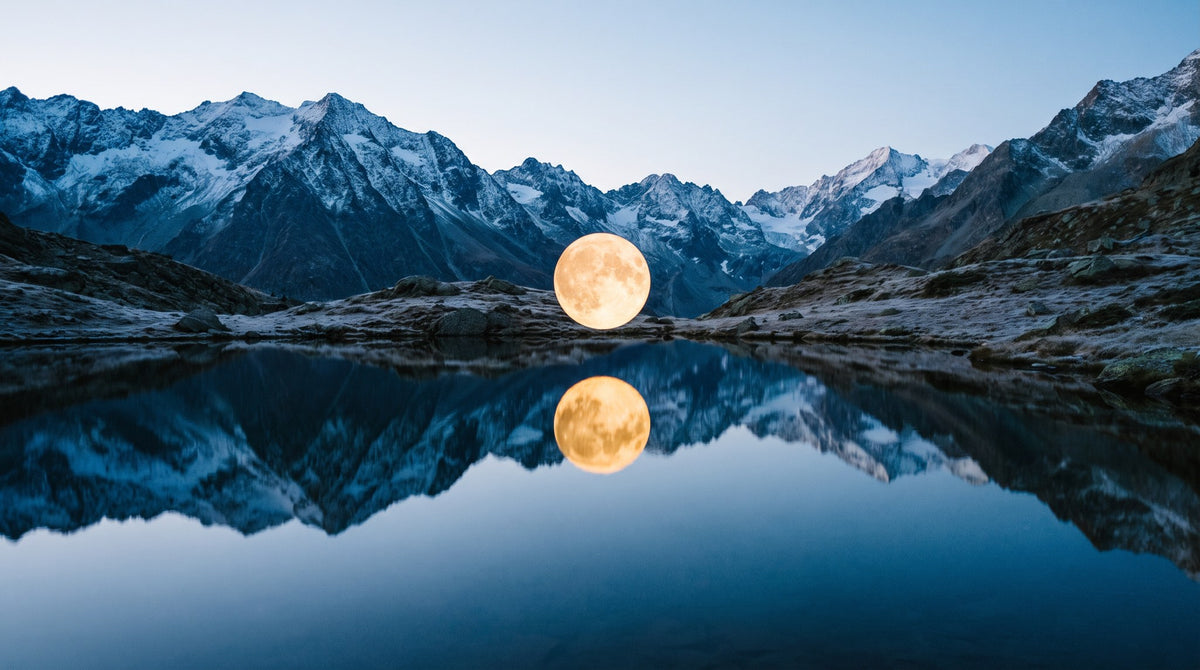 Alpine Moon Reflection Wall Art & Lifestyle Goods