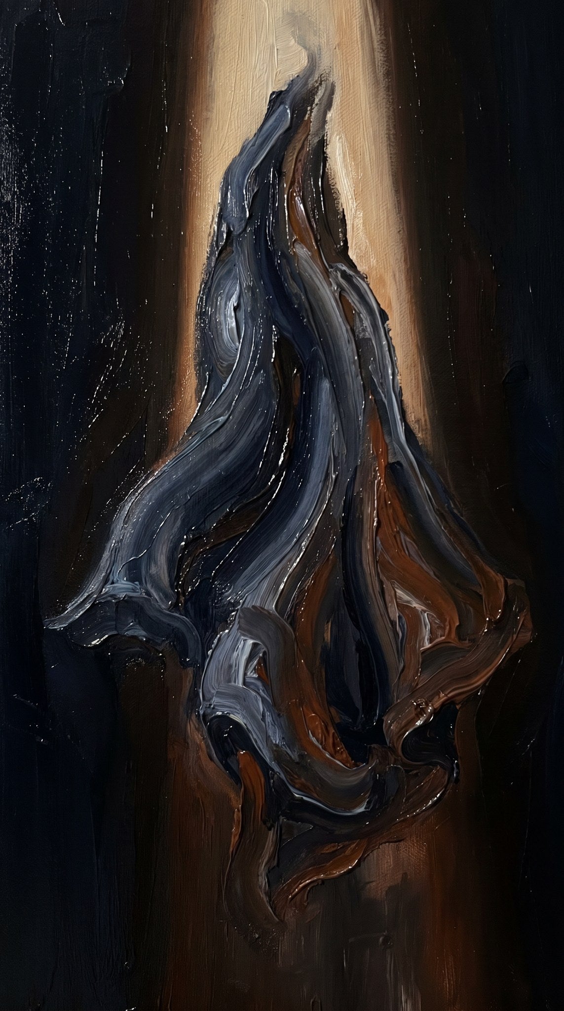 Nocturne Folds Chiaroscuro Impasto Art