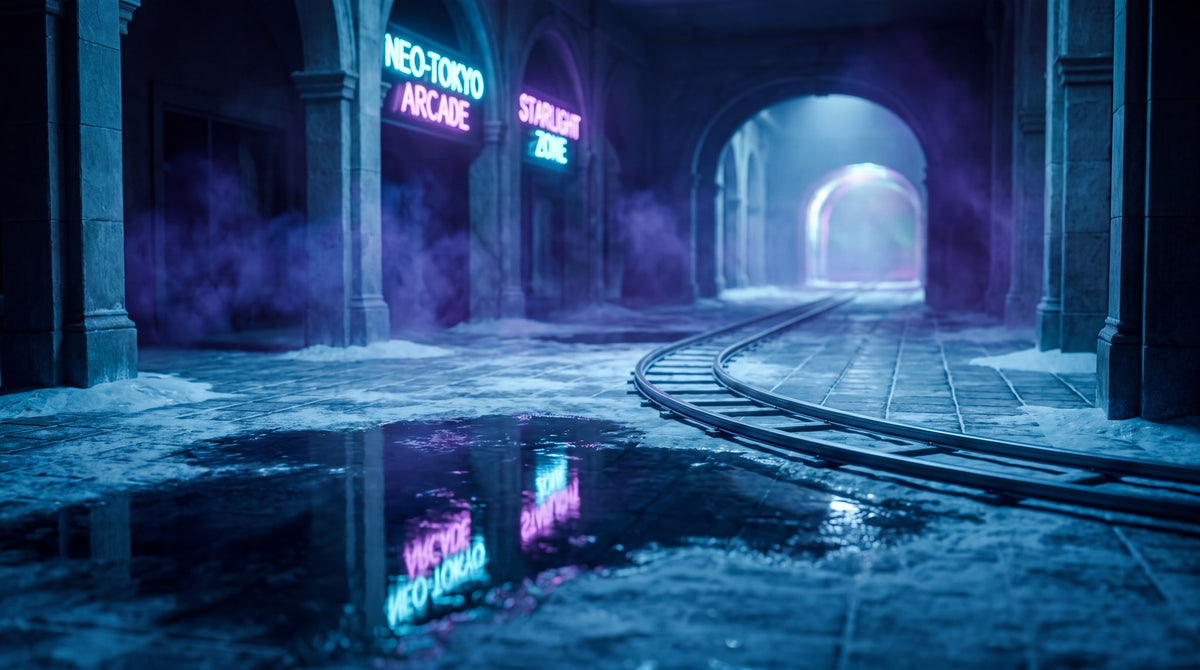 Neo-Tokyo Arcade Metro Neon Tunnel Art