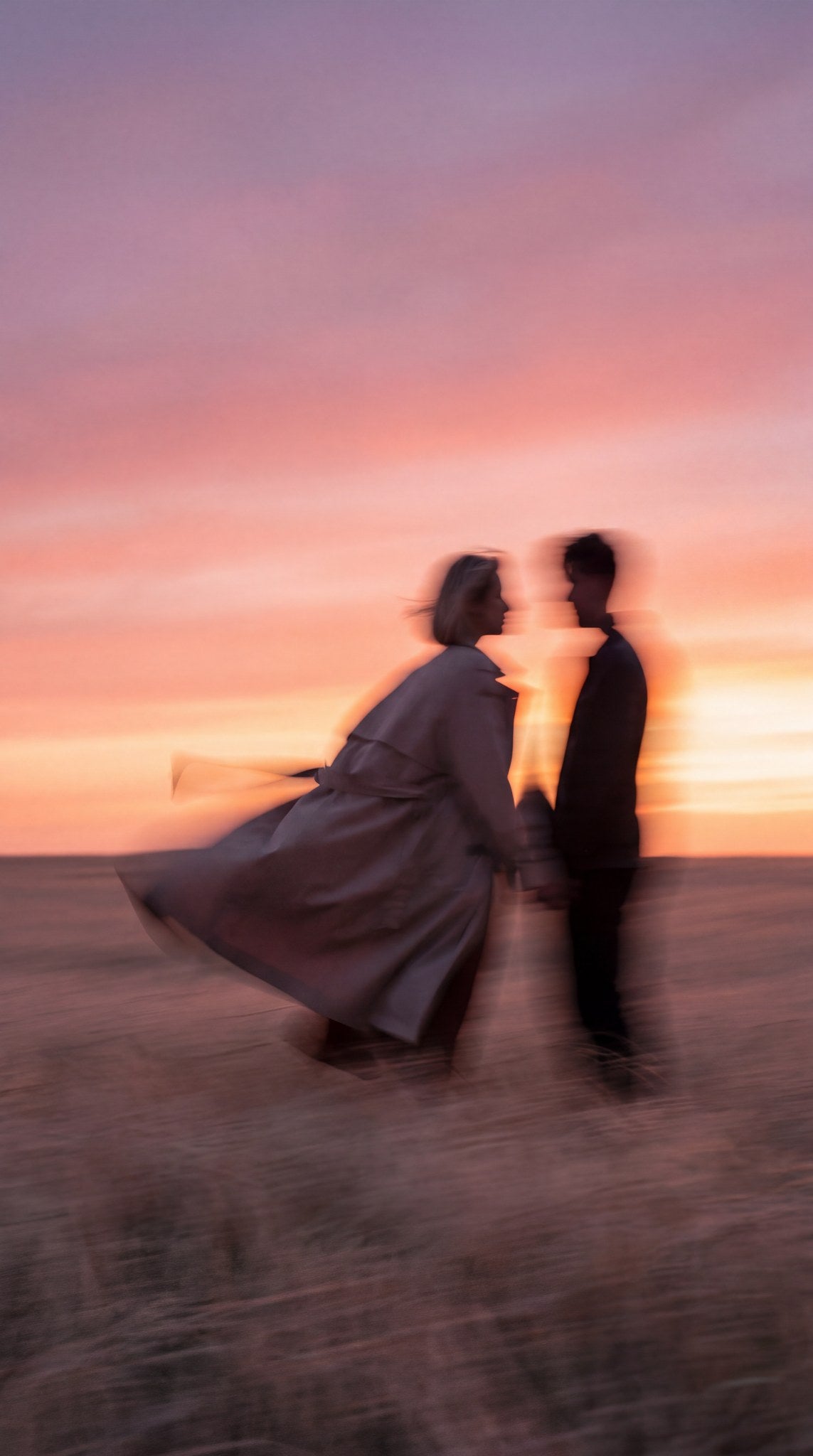 Golden Hour Lovers Motion Blur Print
