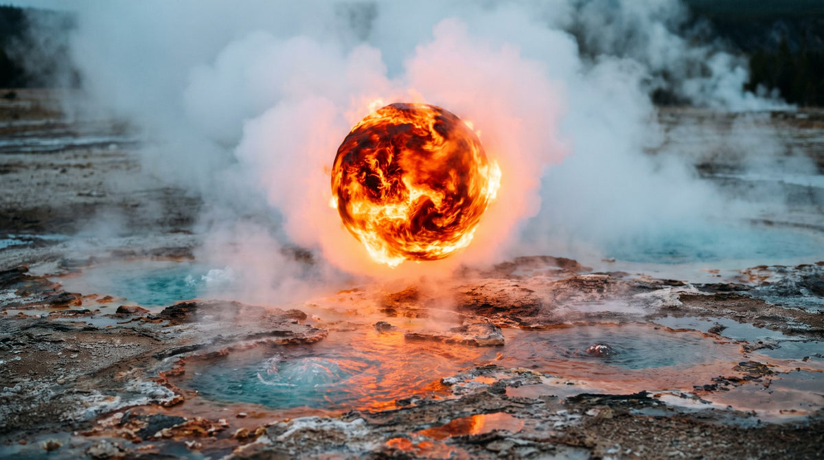 Fire Orb Geothermal Landscape Art