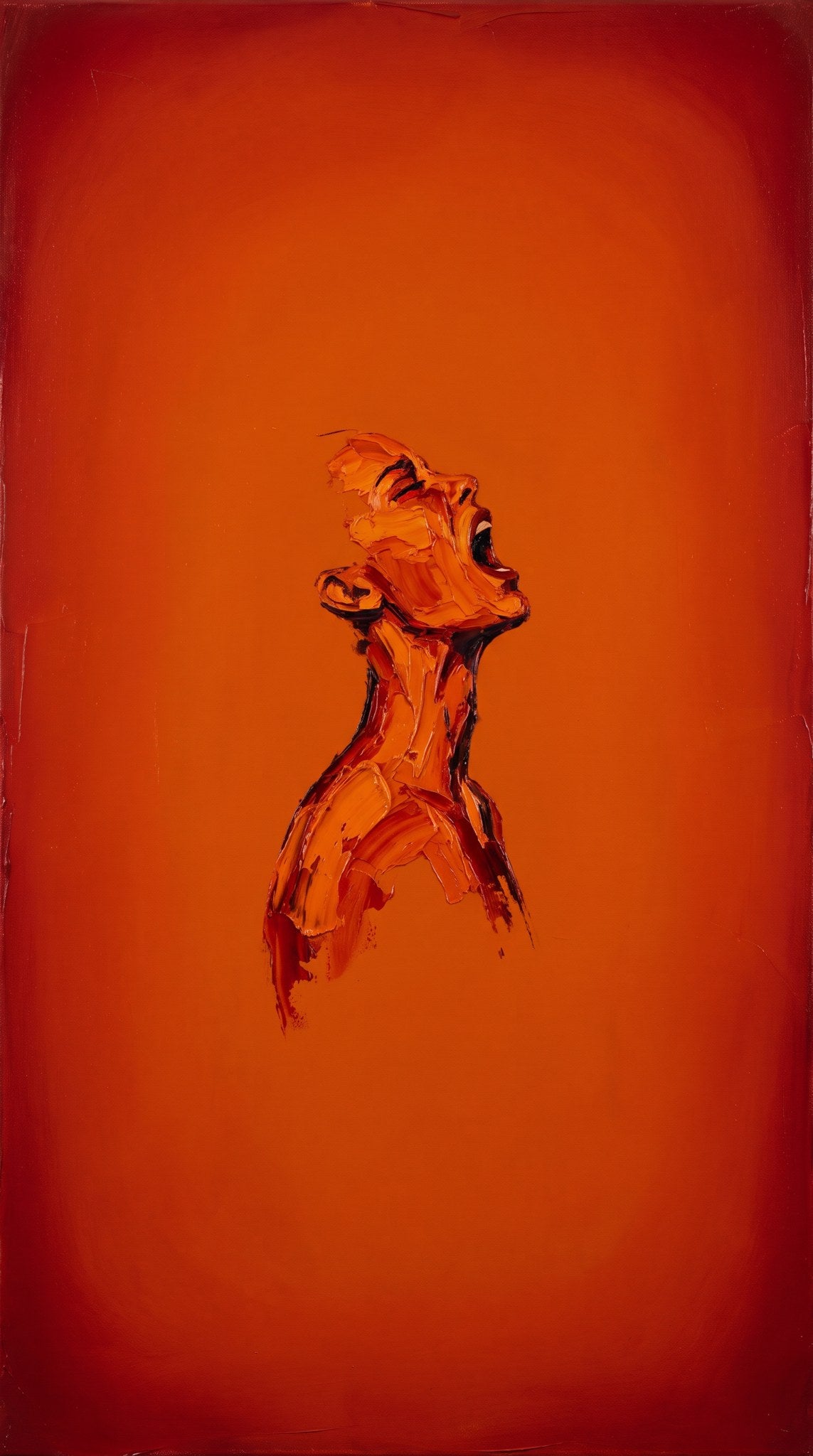 Crimson Scream Expressionist Painting