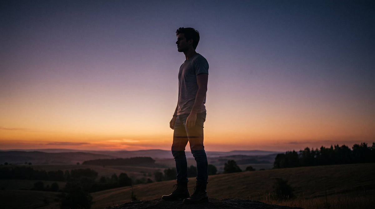 Twilight Wanderer Golden Hour Silhouette