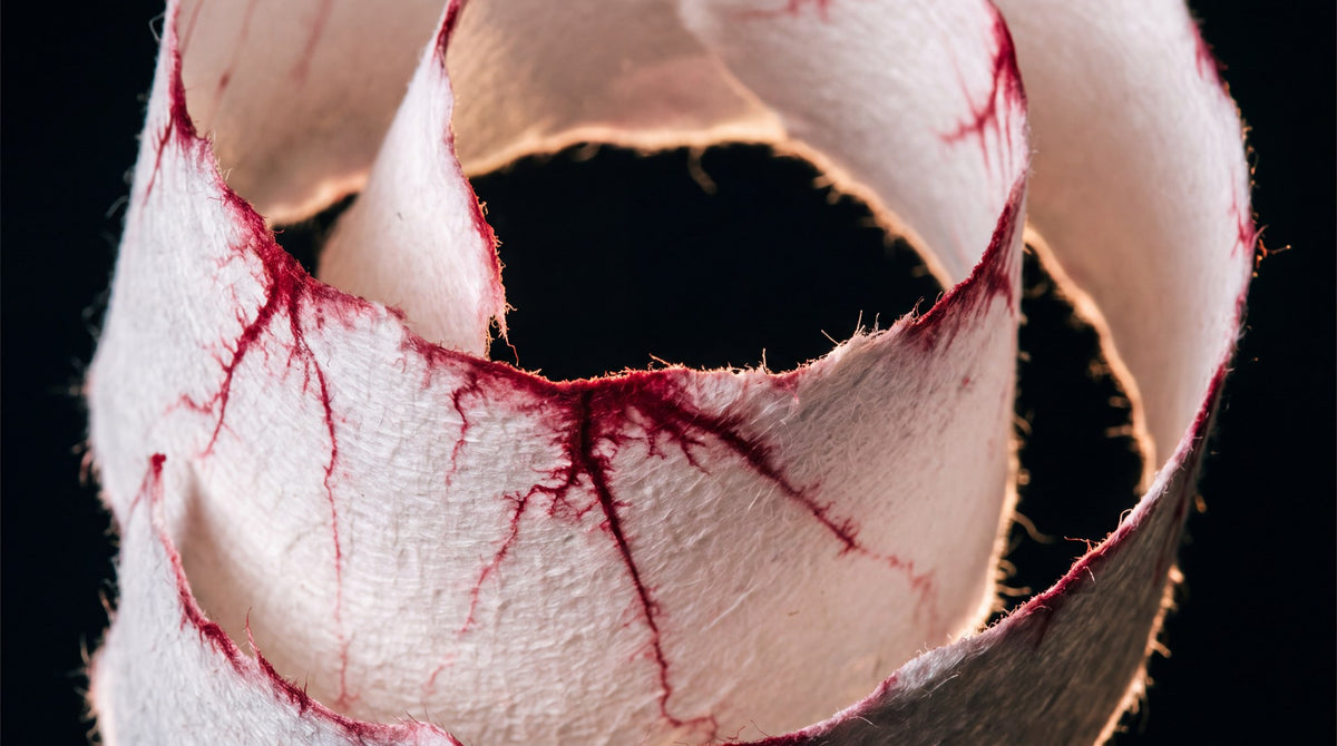 Crimson Spiral Veins Macro Abstract