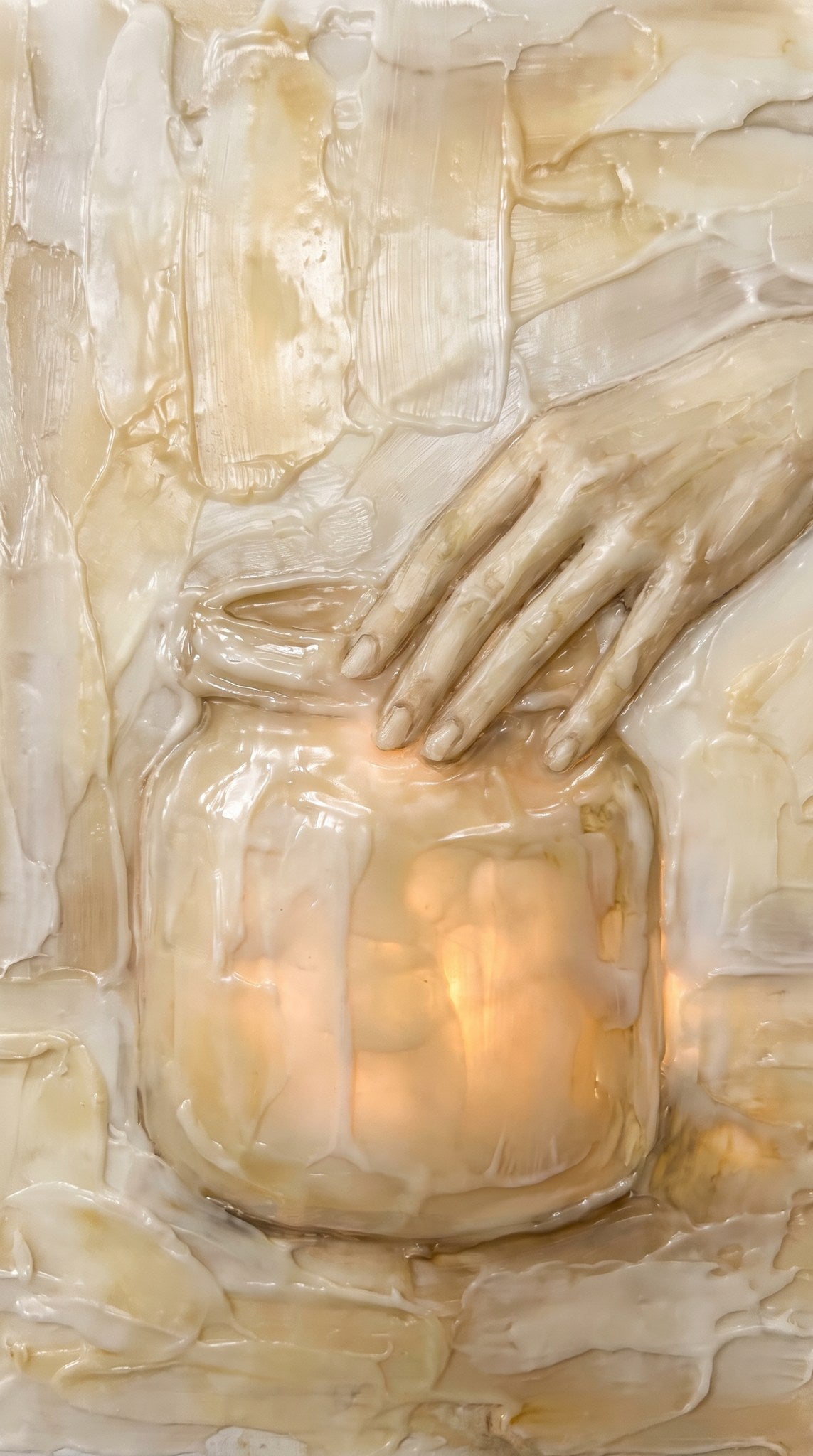 Luminous Jar Hand Tactile Art Print