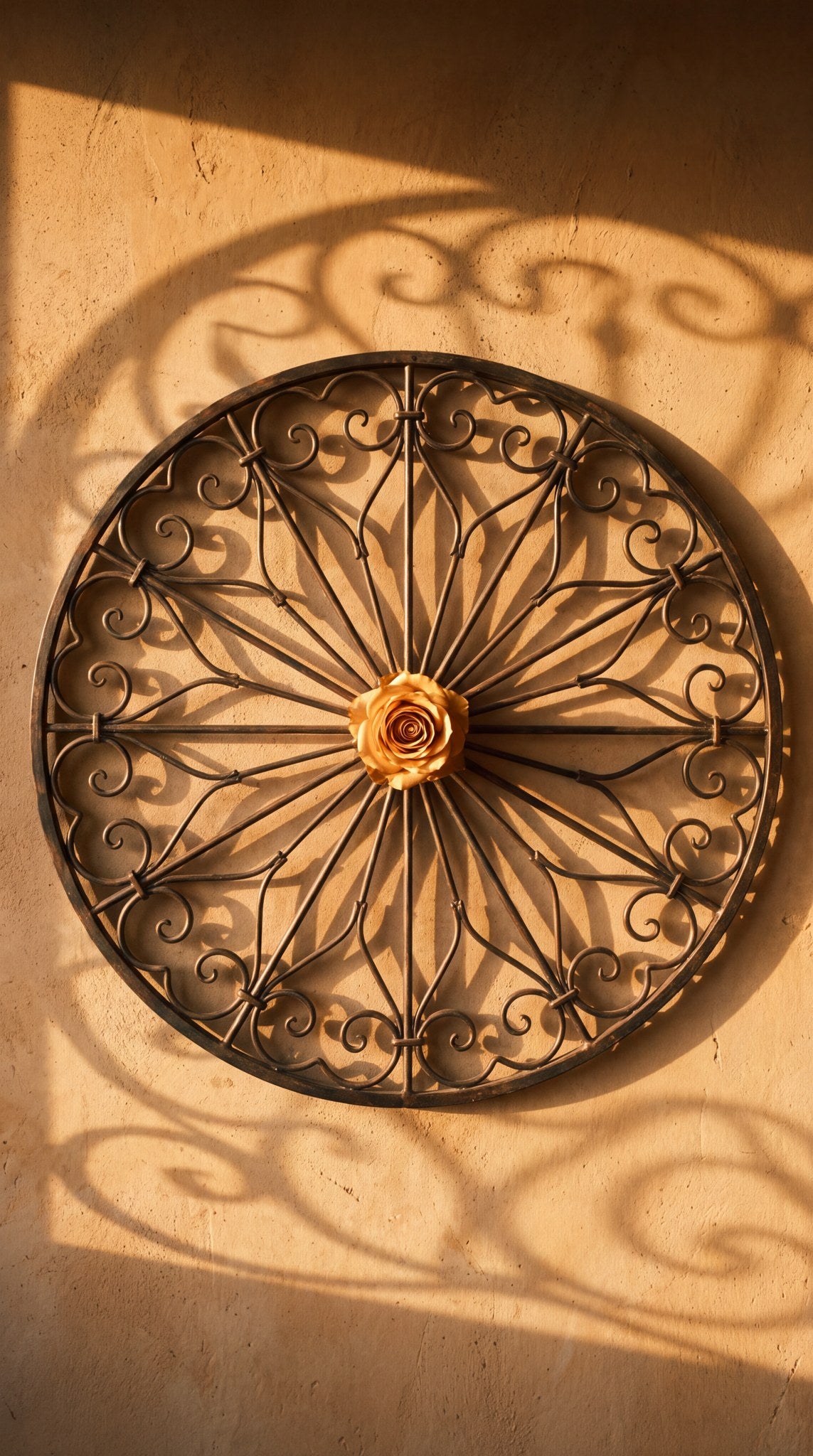 Tuscan Sun Wrought Iron Rose Wall Art