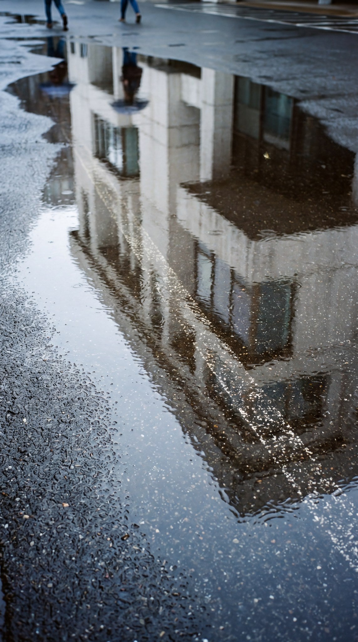 Urban Reflection Puddle Street Art