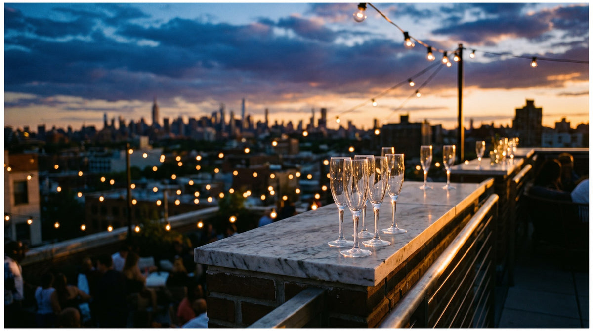 Golden Hour Rooftop Sunset Skyline Art Print