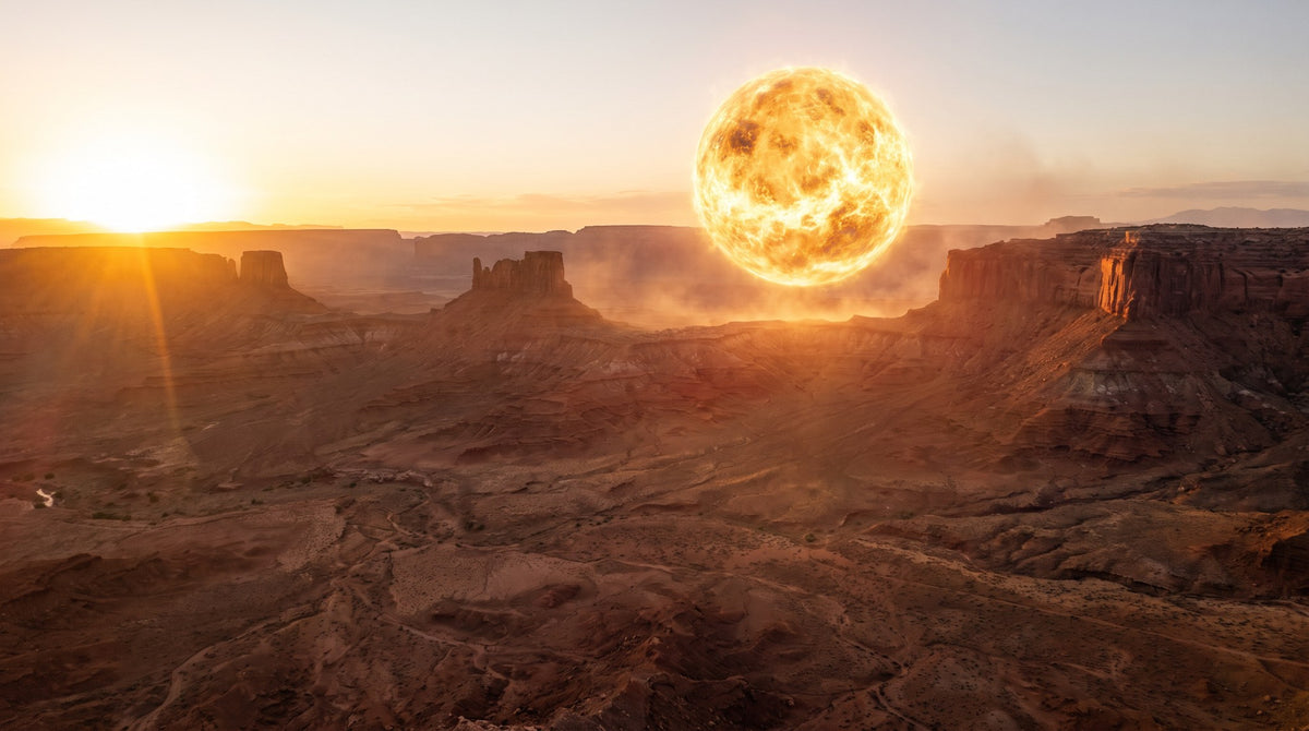 Cosmic Sun Over Red Rock Canyon Art