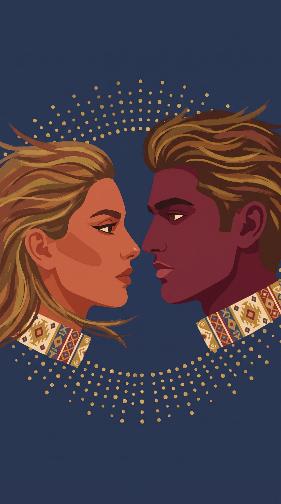 Celestial Lovers Profile Art - Cosmic Intimacy