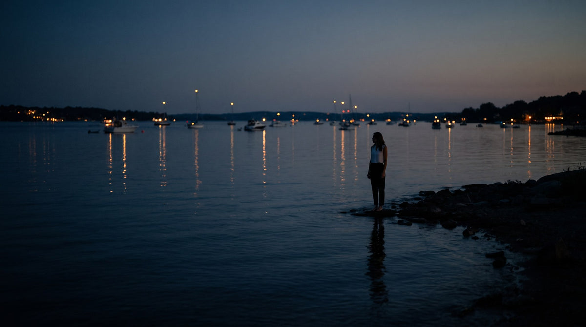 Twilight Waters Solitude Moody Coastal Art