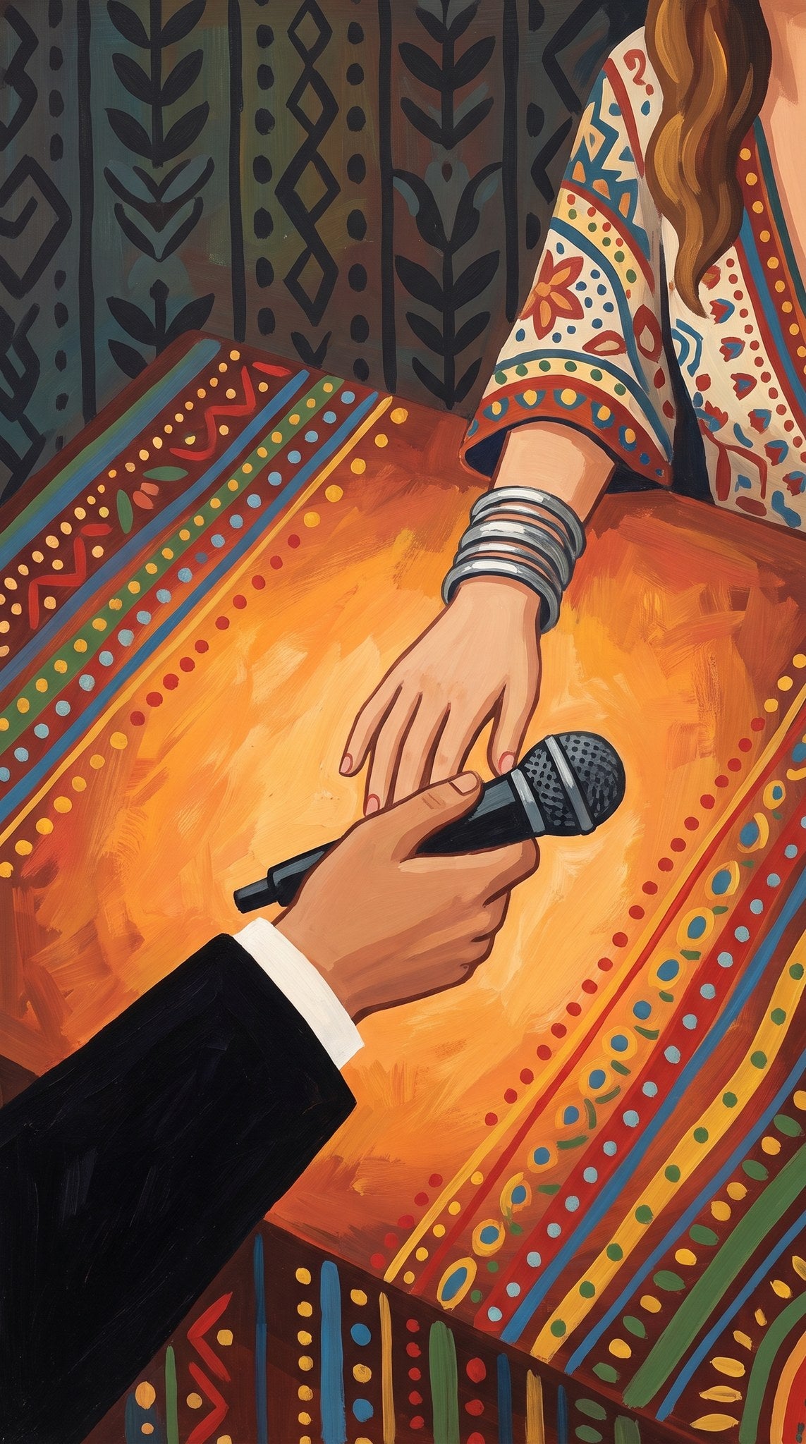 Boho Retro Singing Hand Painted Art