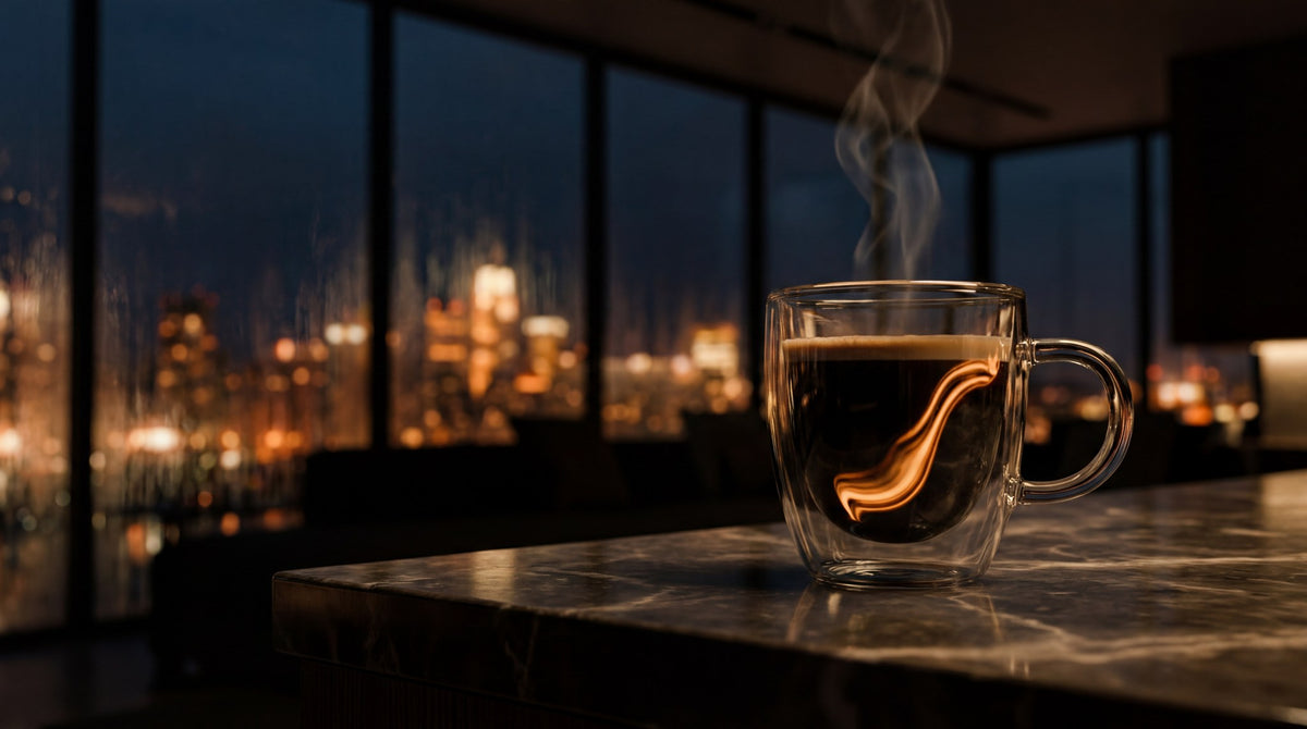 Midnight Coffee Nocturne - Urban Penthouse Art