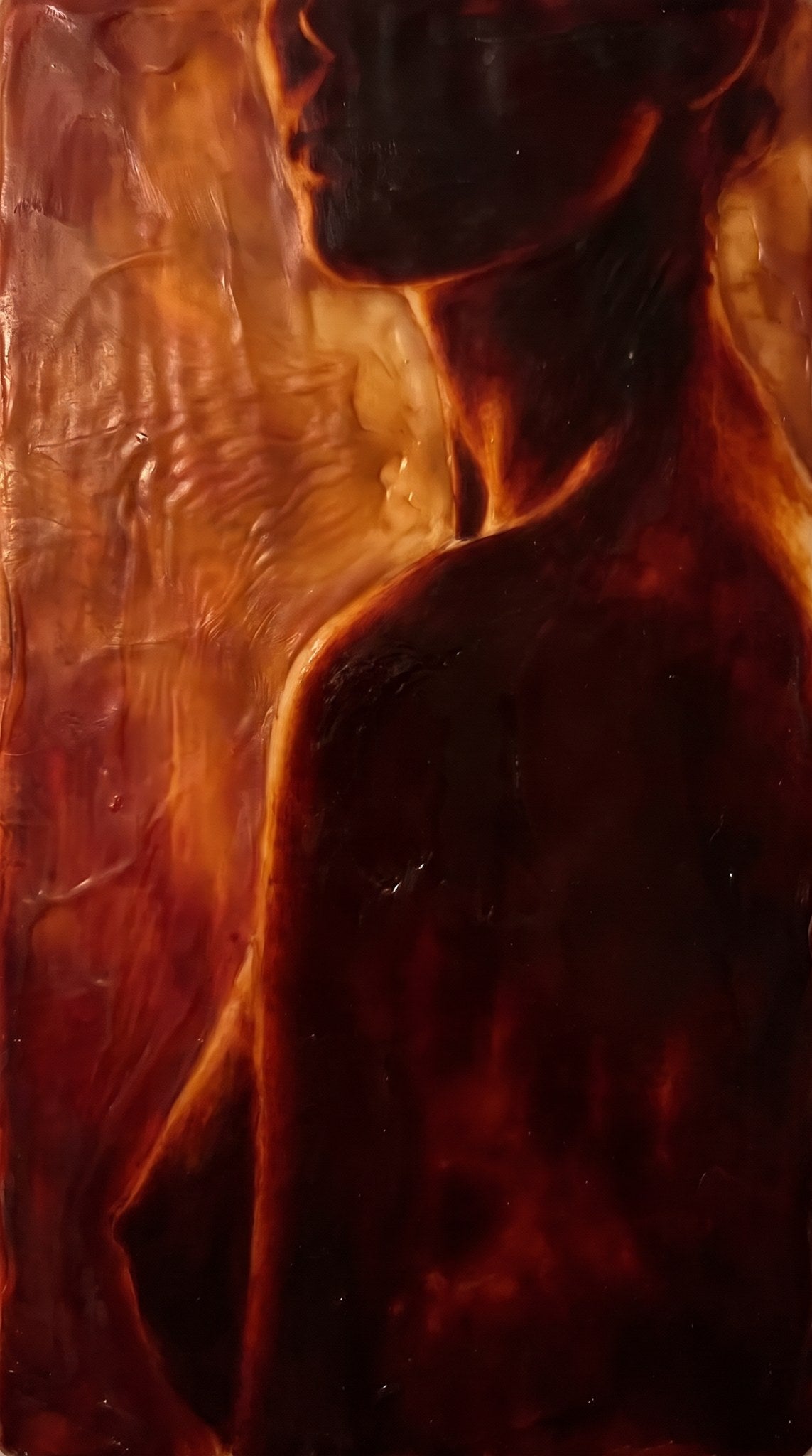 Molten Obsidian Silhouette - Moody Abstract Figure Art