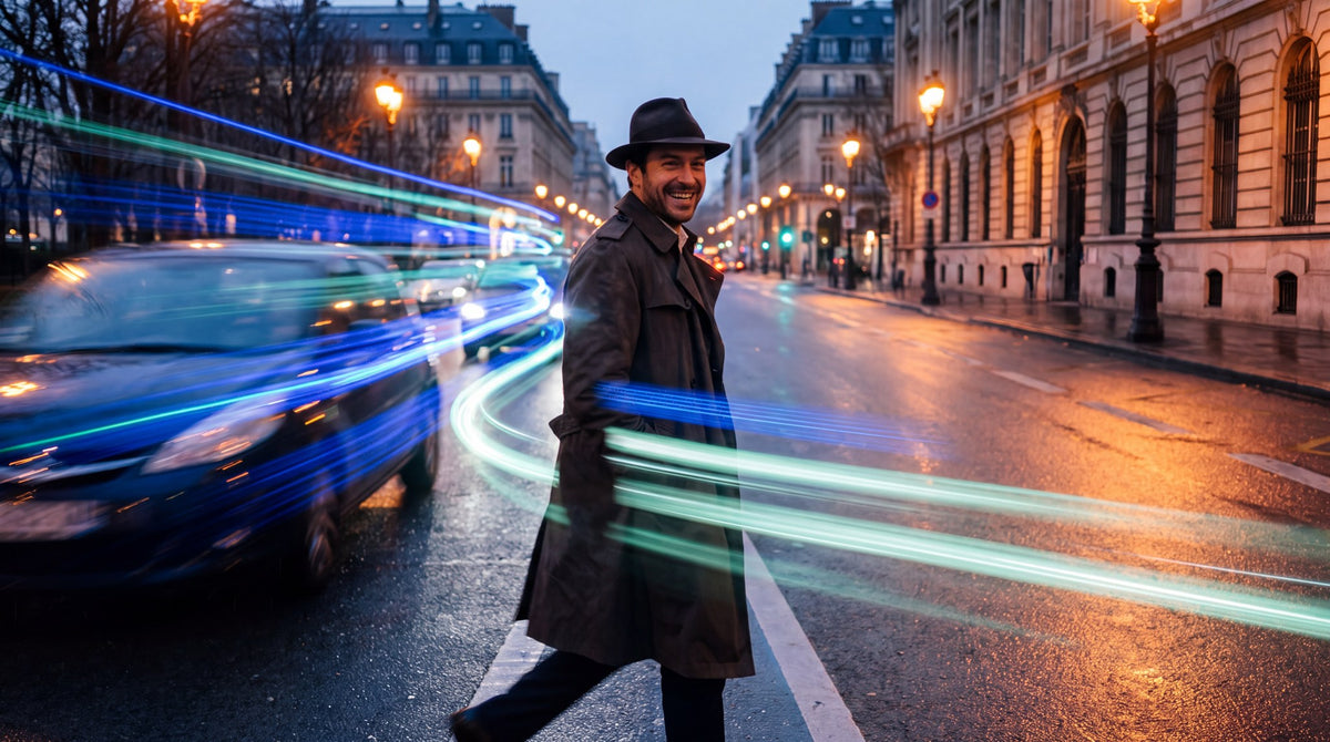 Parisian Twilight Commute Light Trail Art