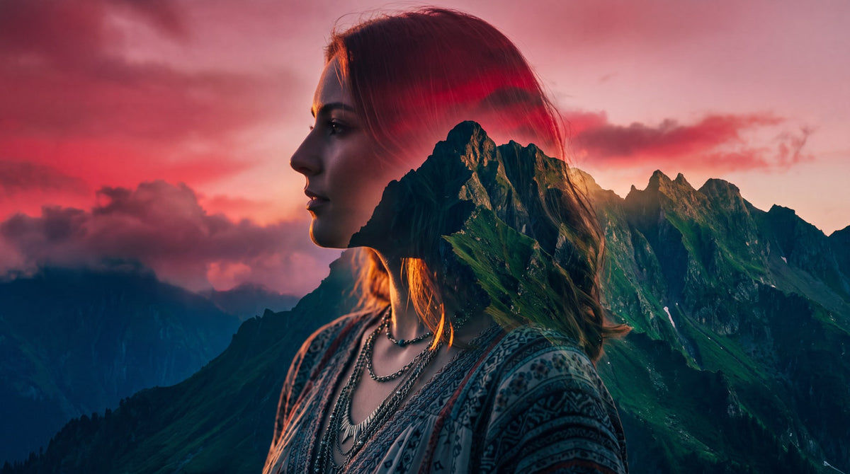 Alpine Twilight Double Exposure Art