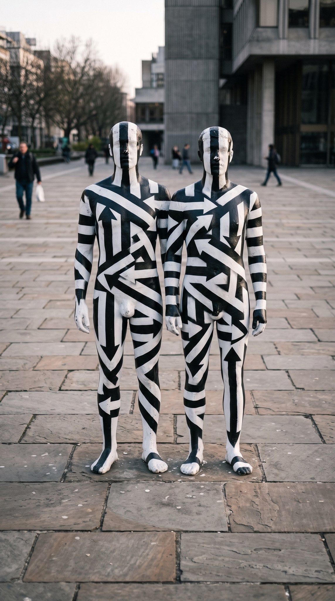 Vector Dynamic Human Forms Avant-Garde Art