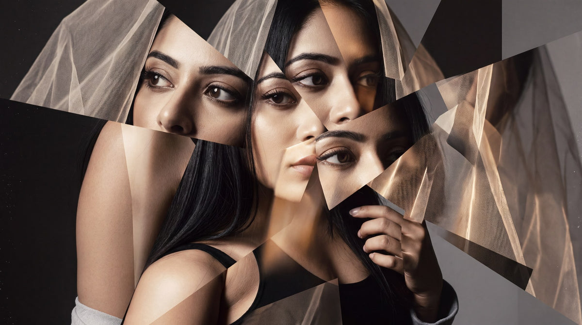 Fractured Veil Portrait Art