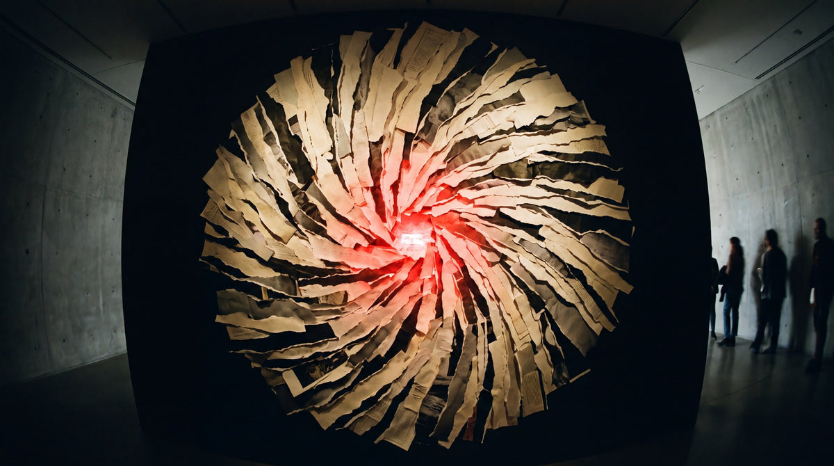 Crimson Vortex Dark Academia Paper Spiral Art