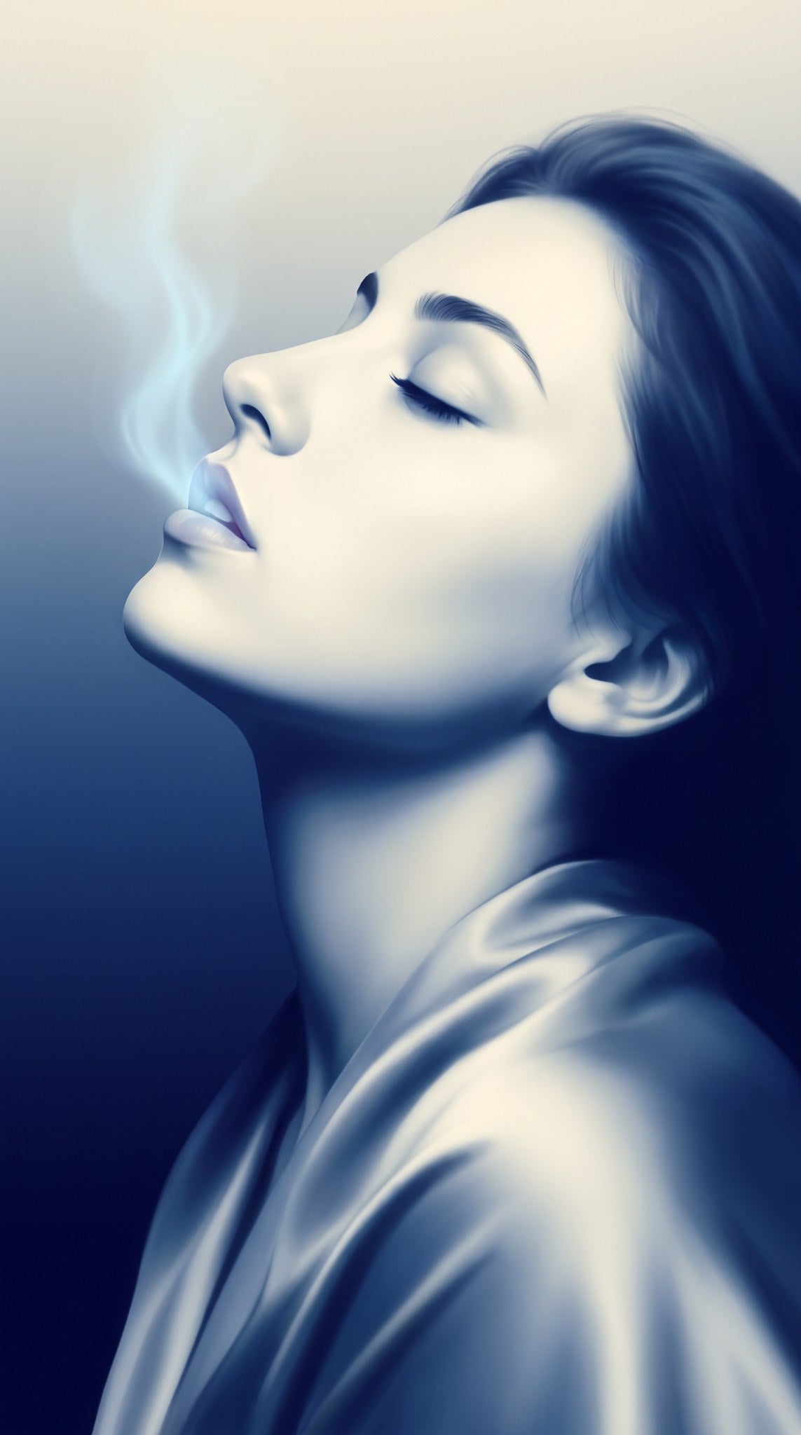Ethereal Blue Somnium Portrait Art