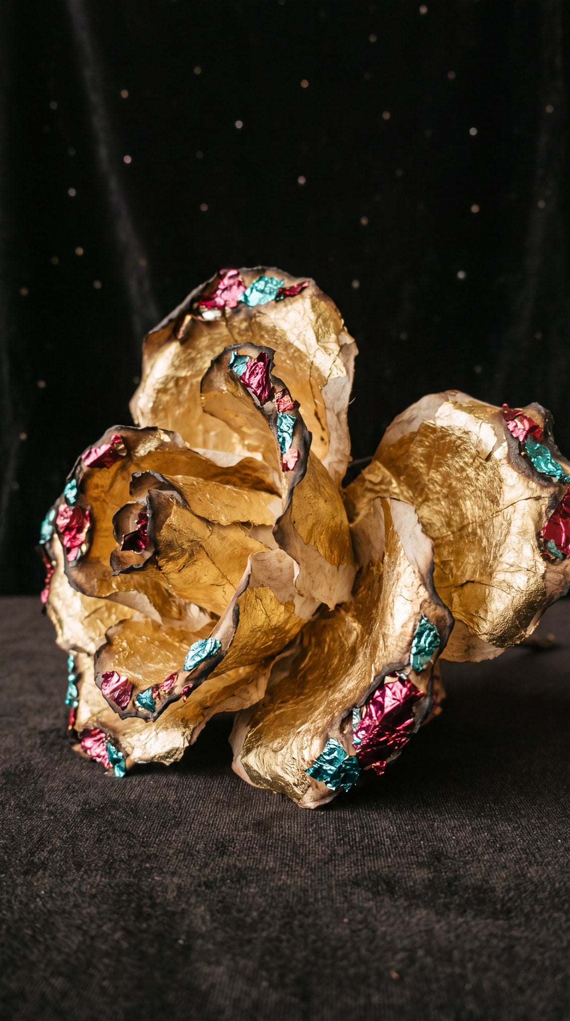 Gilded Rose Botanical Art - Golden Bloom
