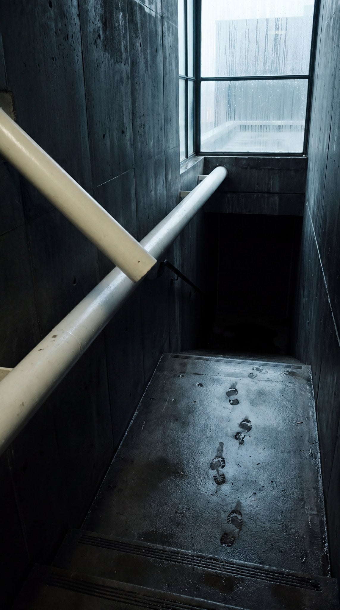 Threshold Visions Noir Concrete Stairs Art