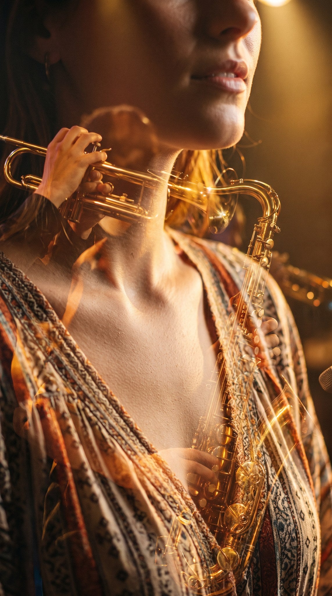 Midnight Brass Double Exposure Art Print