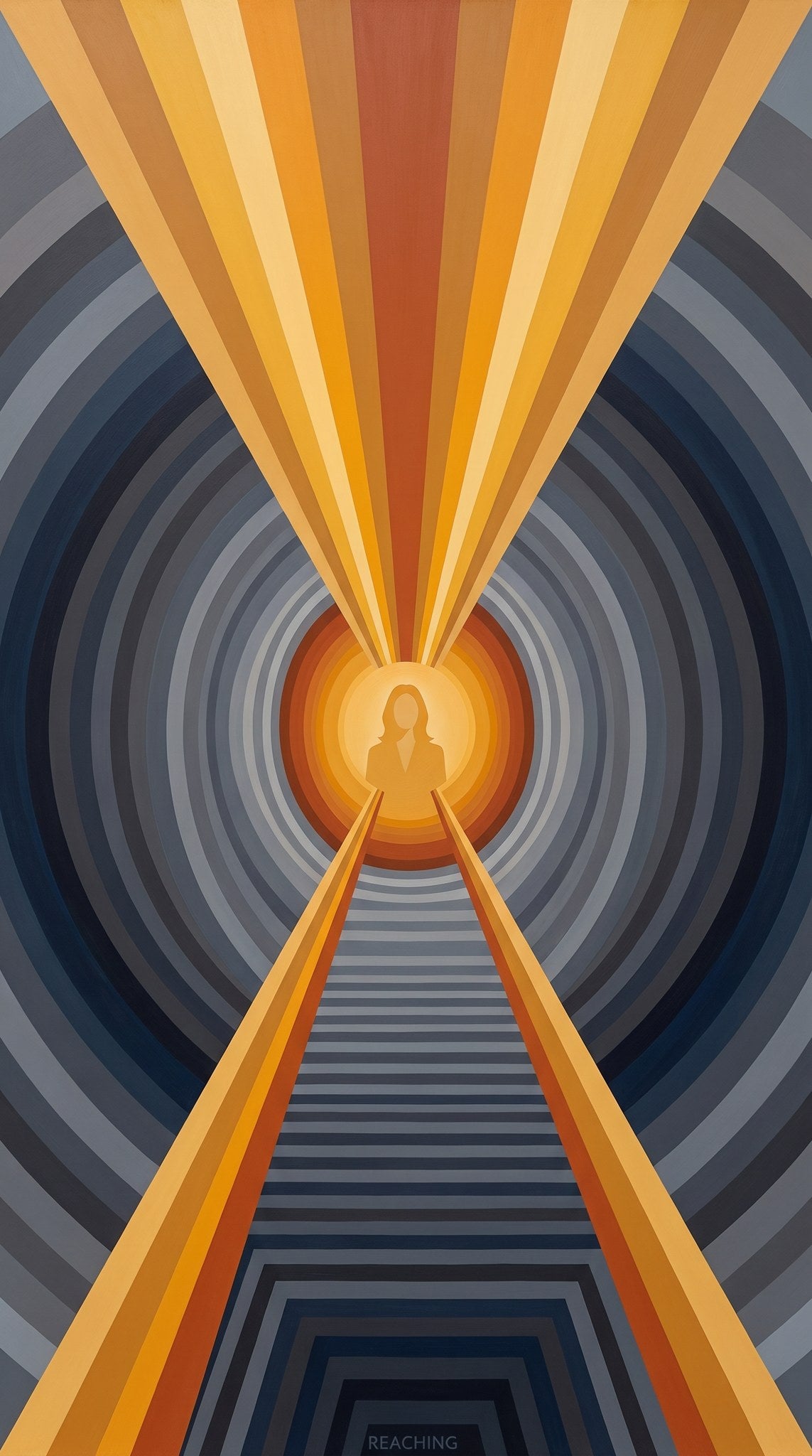 Luminous Horizons Geometric Silhouette Art
