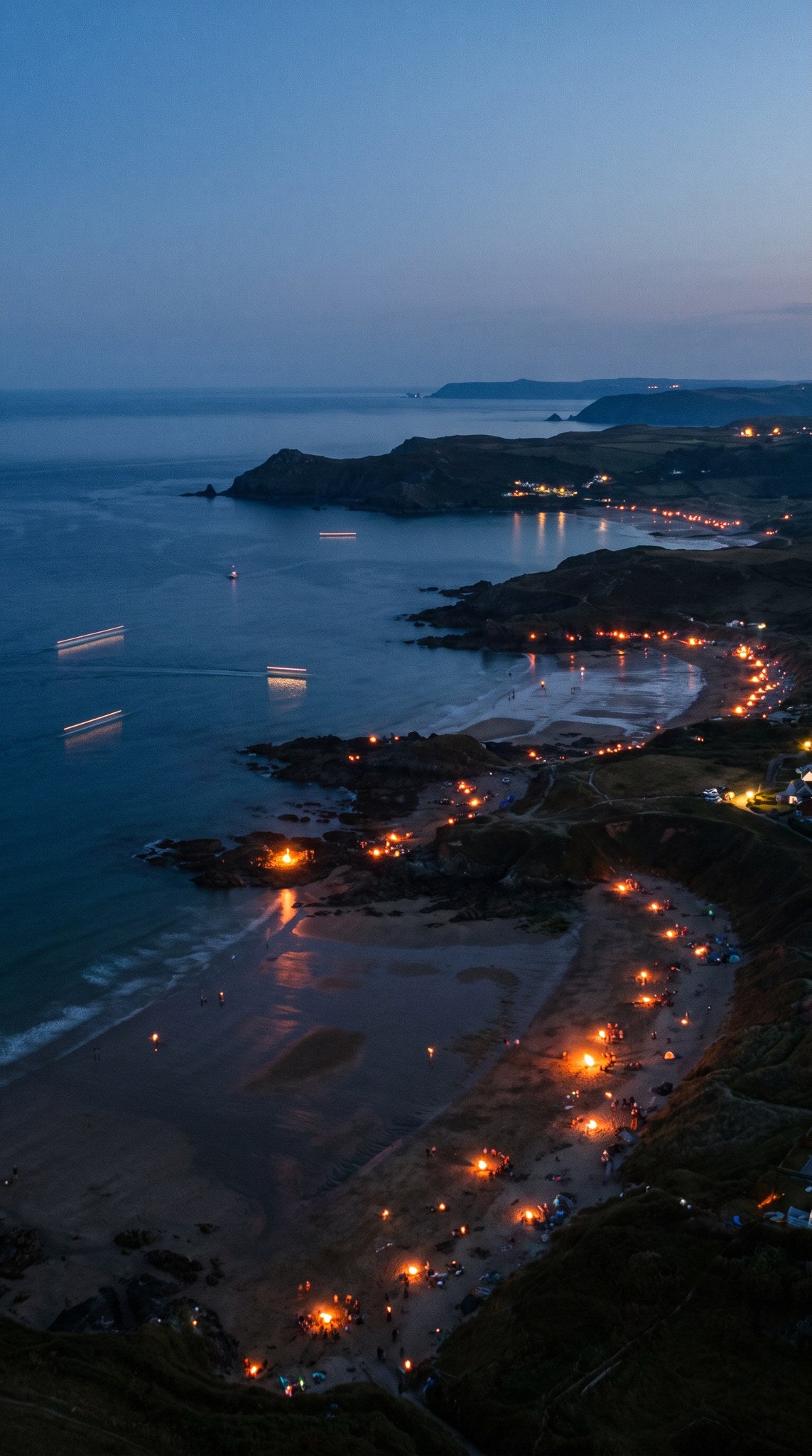 Coastal Twilight Bonfire Seascape