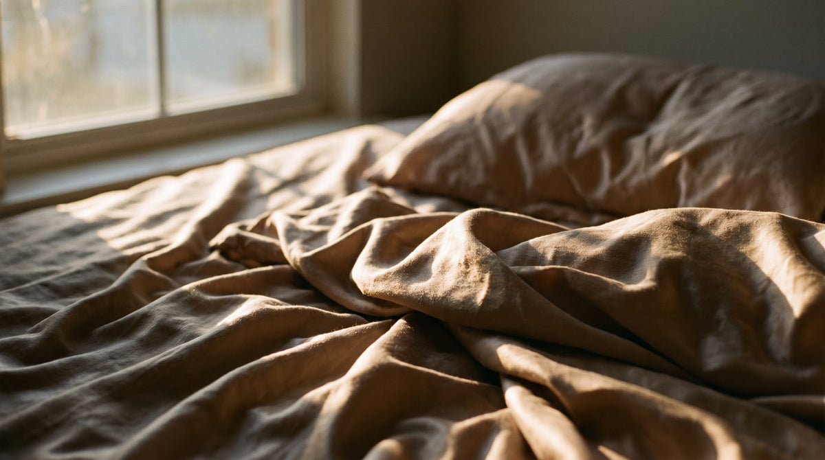 Golden Hour Linen Bed - Morning Light Still Life