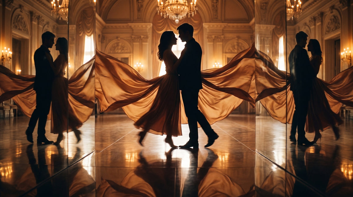 Golden Waltz Mirror Silhouette Art
