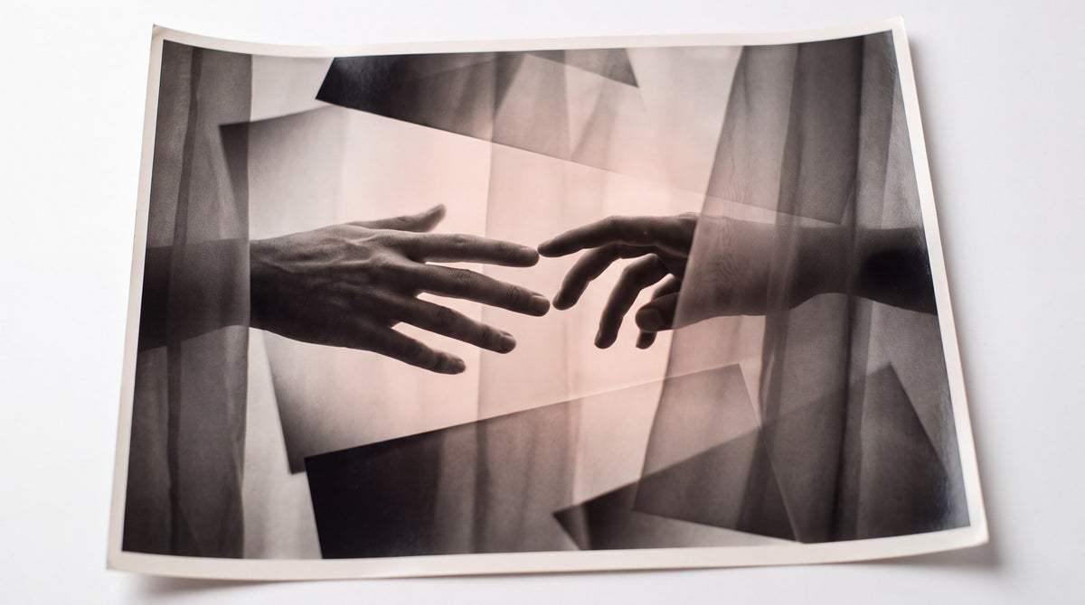 Ethereal Echoes Reaching Hands Fine Art