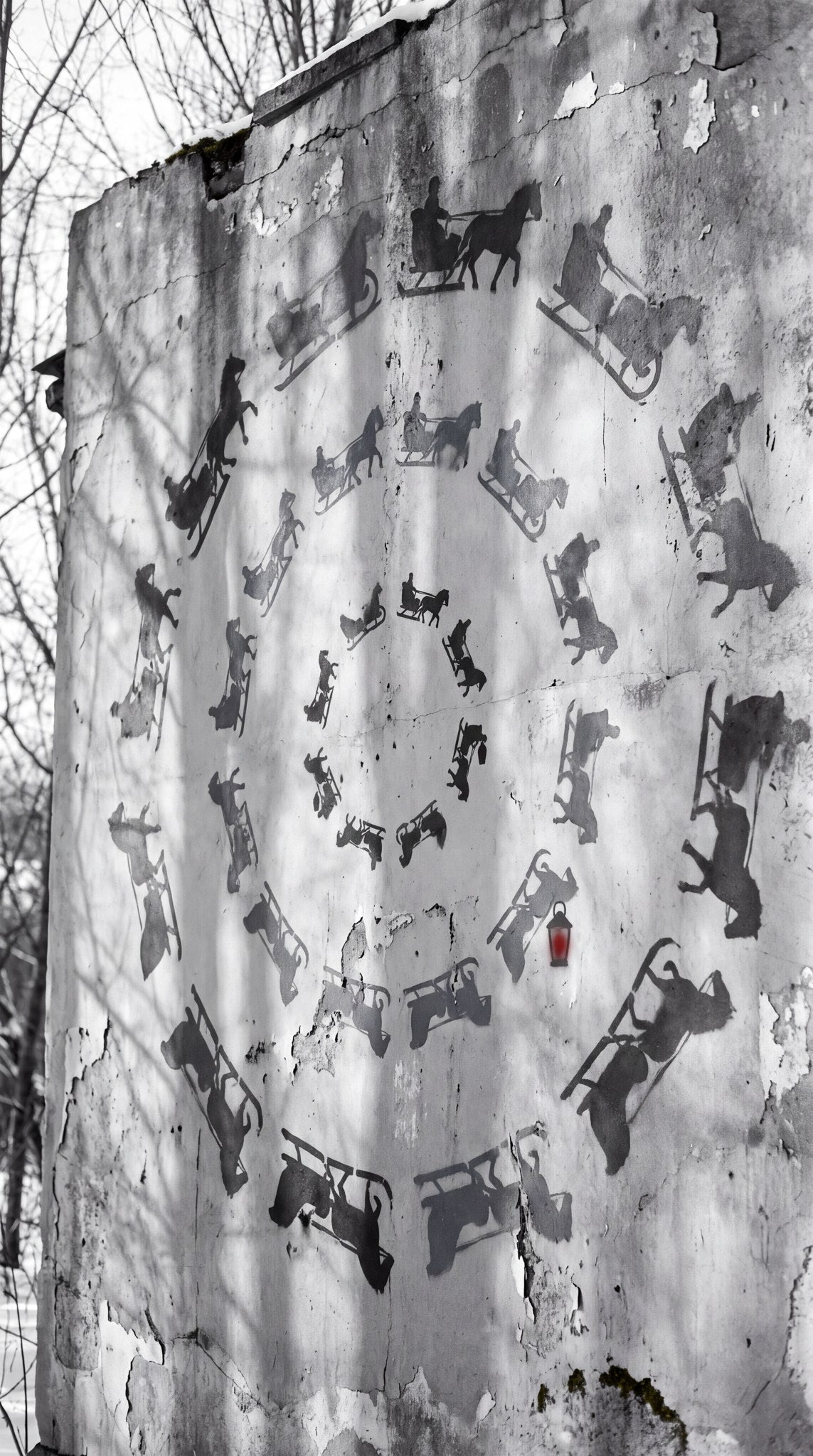 Lantern in the Vortex Winter Mural Art
