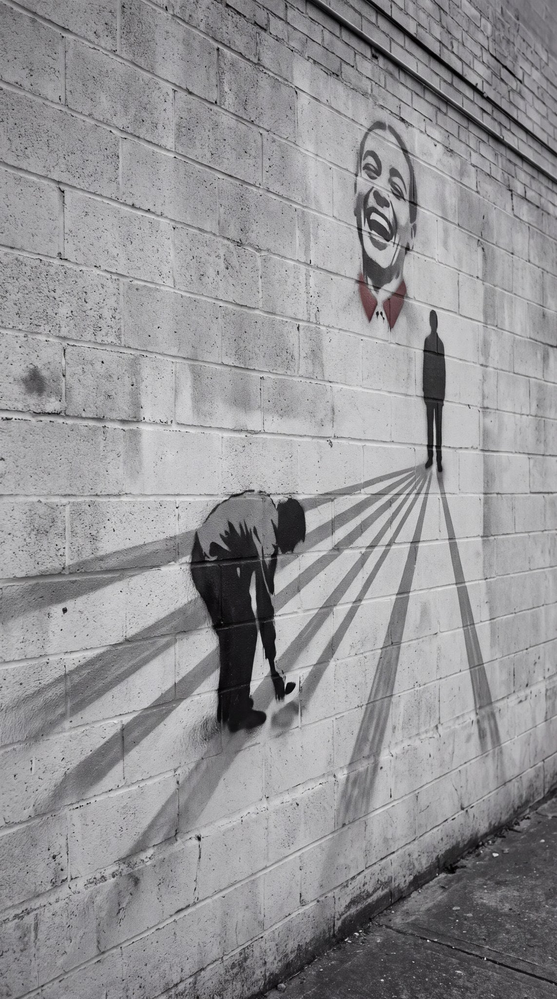 Street Art Brick Mural - Shadow Worker