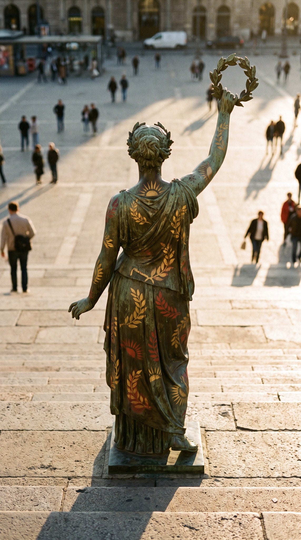 Classical Victory Statue in Golden Light