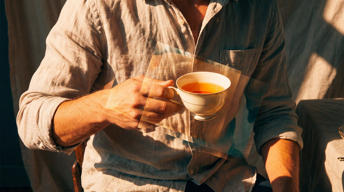 Golden Teacup Reflections Art Print