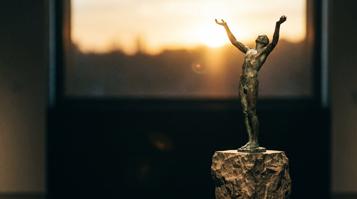 Ascent of Solitude Bronze Statue Art