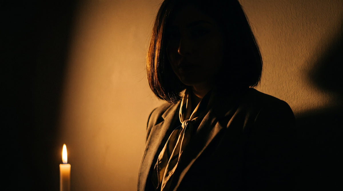 Candlelit Mystery Chiaroscuro Silhouette Portrait