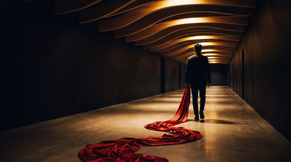 Crimson Path Cinematic Corridor Art