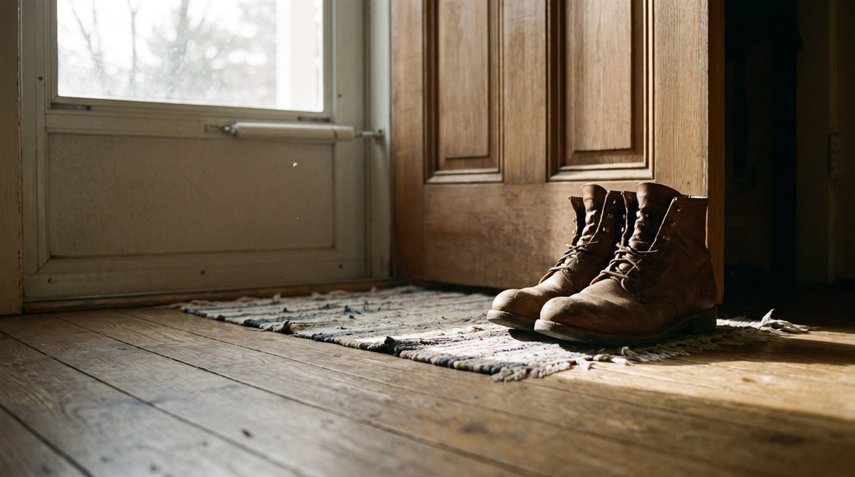Rustic Boots Threshold Art - Sunlit Morning
