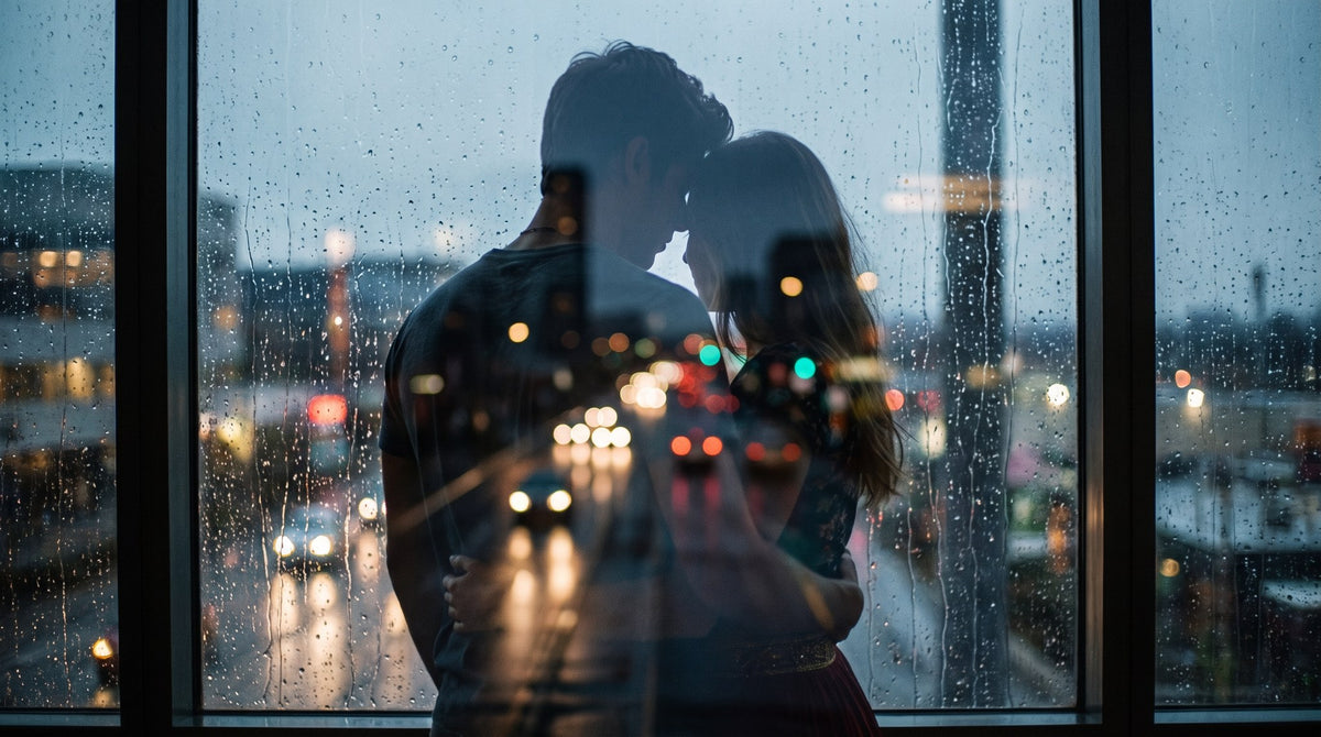 Rainy City Romance Silhouette Art