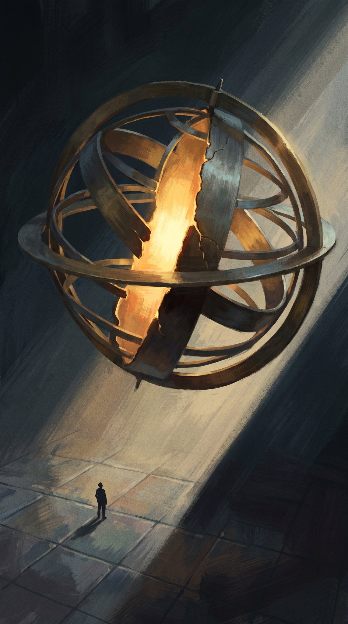Celestial Armillary Sphere Art - Cosmic Core