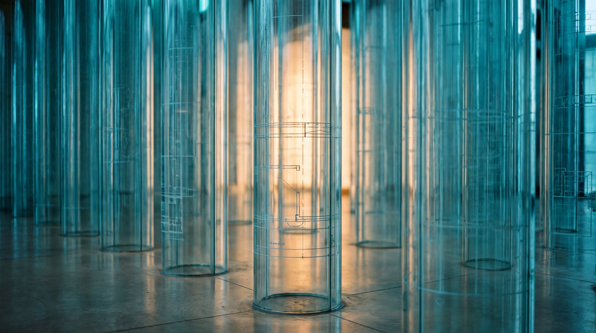 Cylindrical Blueprints Architectural Art