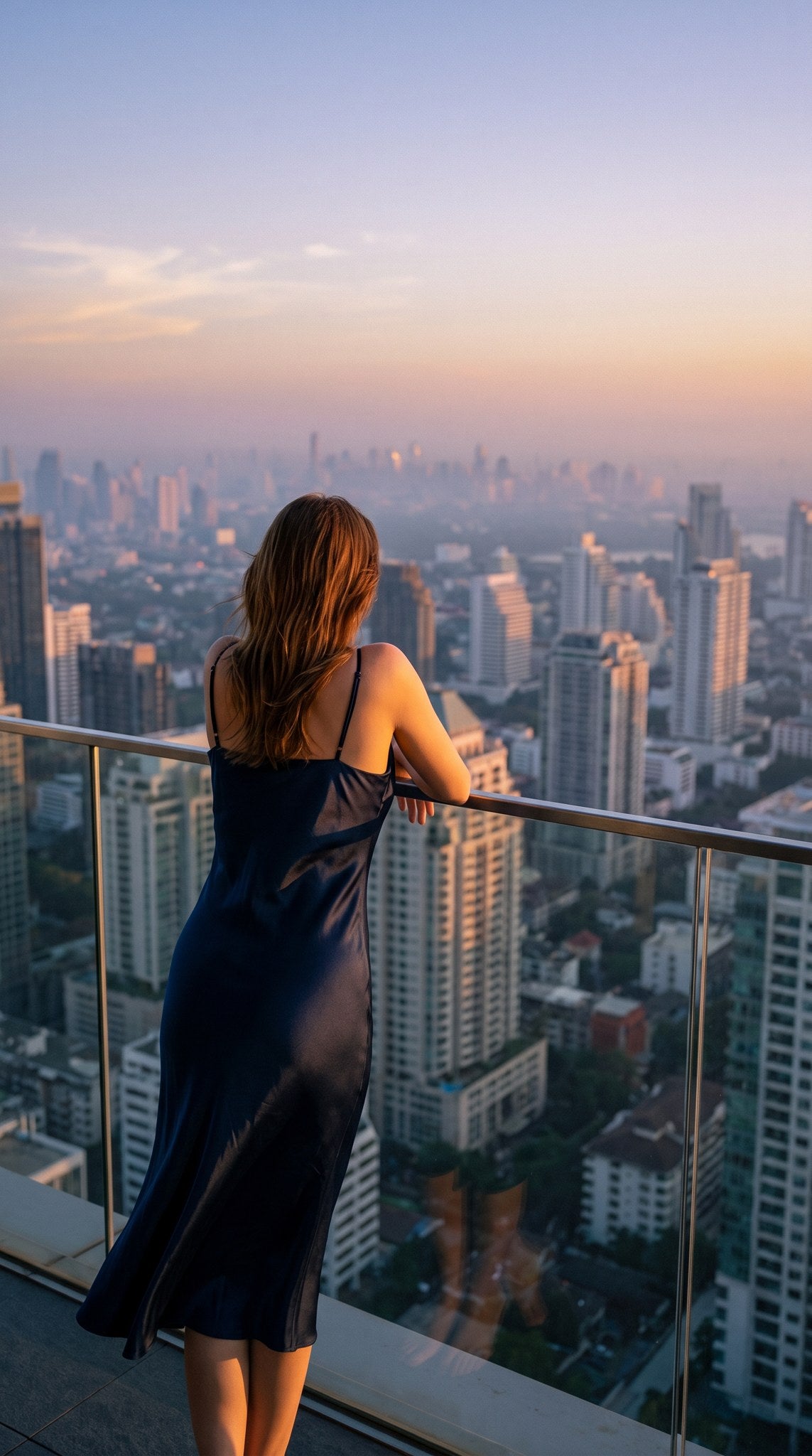 City Skyline Sunset Rooftop Vista Art