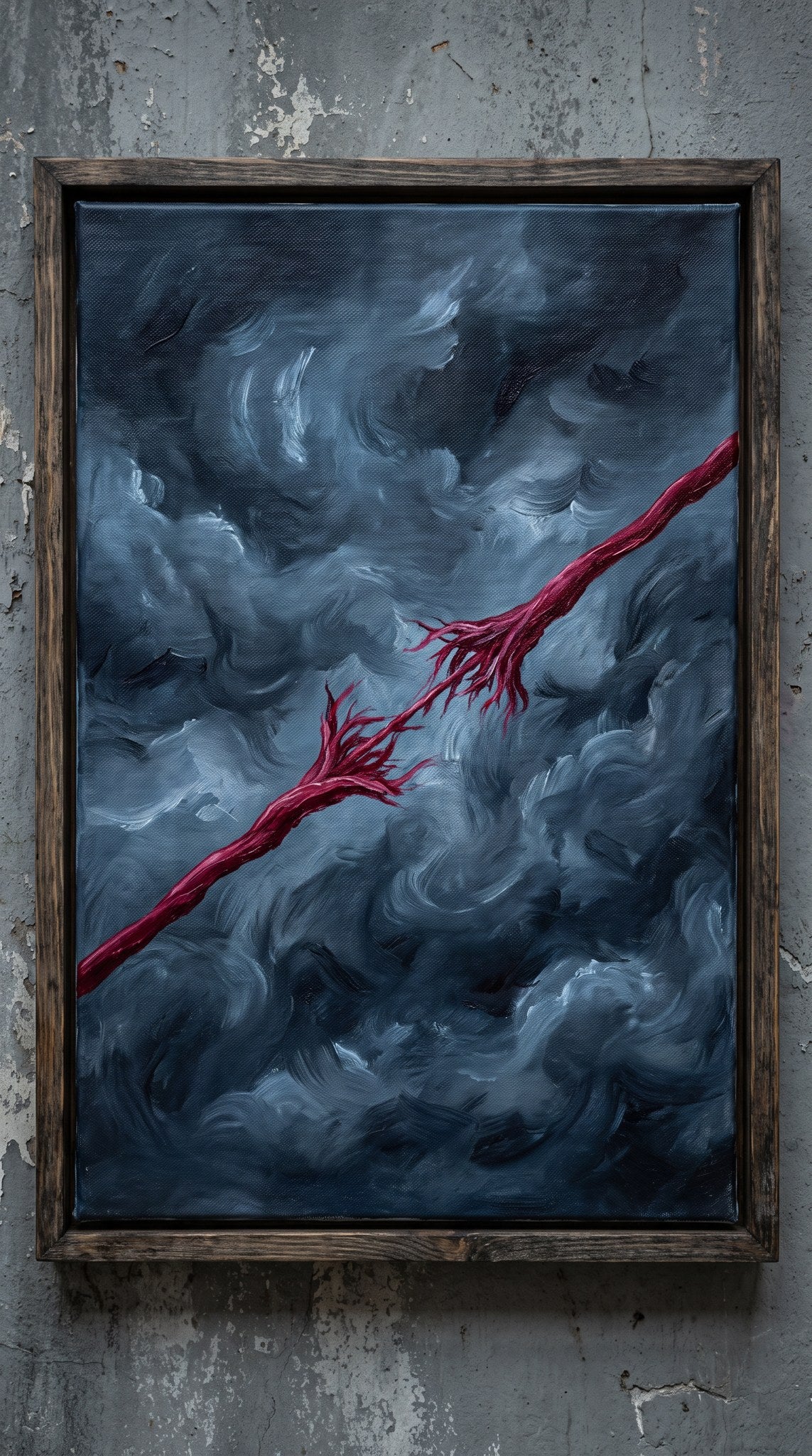 Crimson Tether Abstract Expressionist Painting