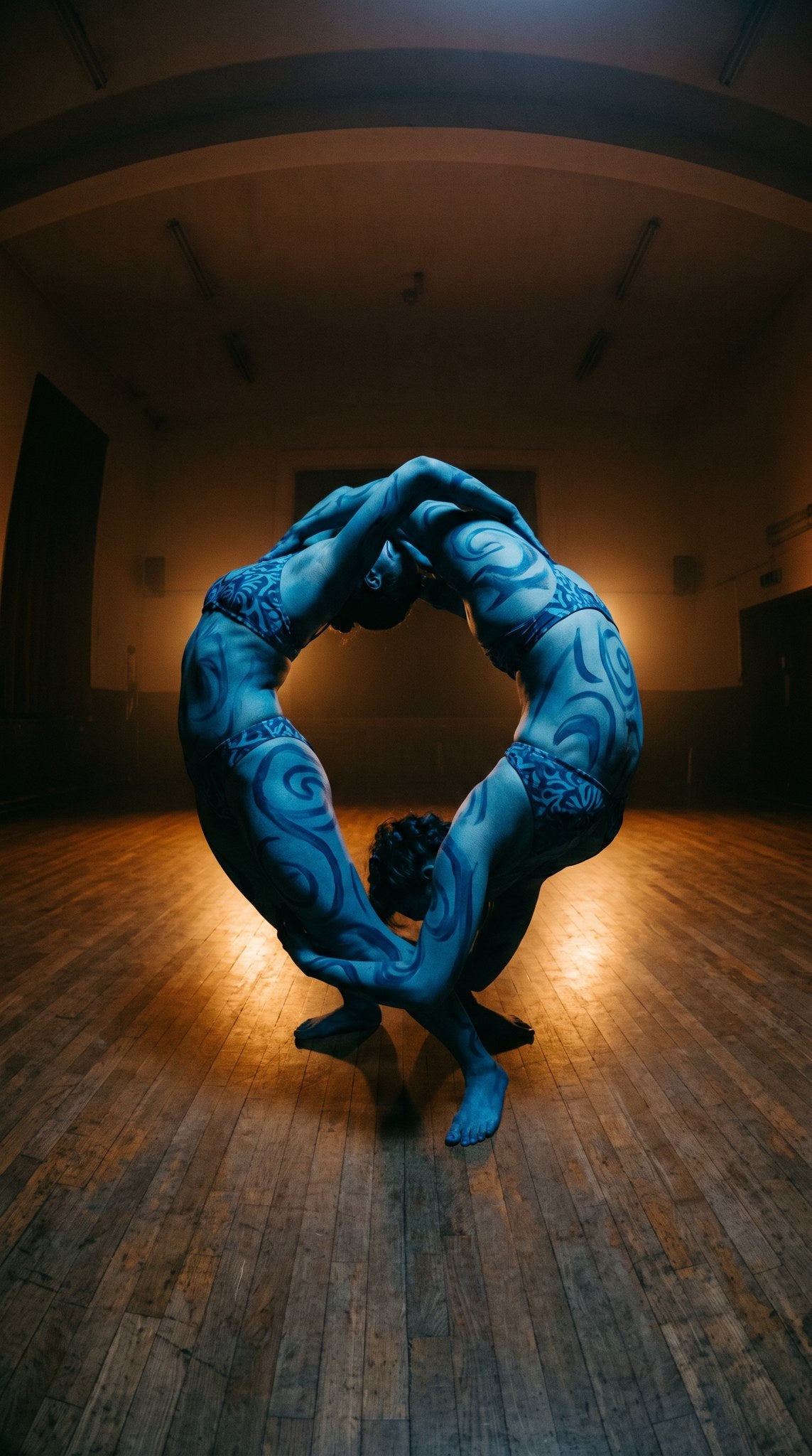 Symmetric Shadows Indigo Art Print