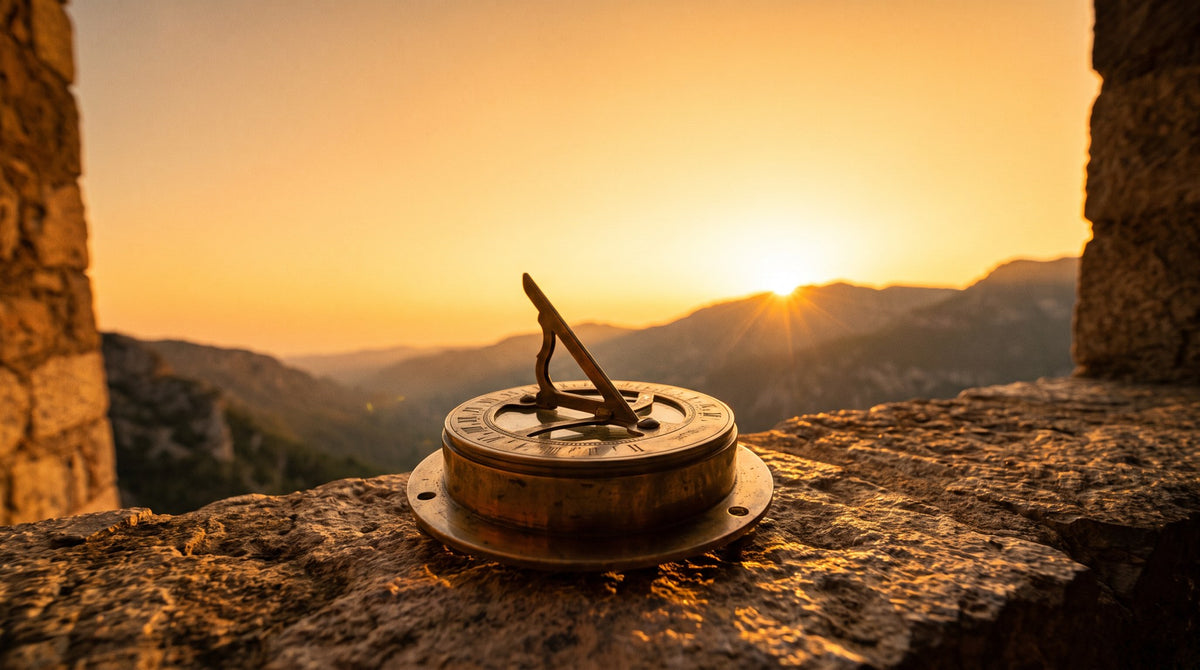 Golden Hour Sundial Sunset Art