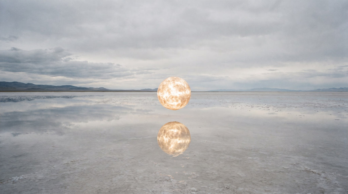 Golden Orb Salt Flats Surreal Art Print