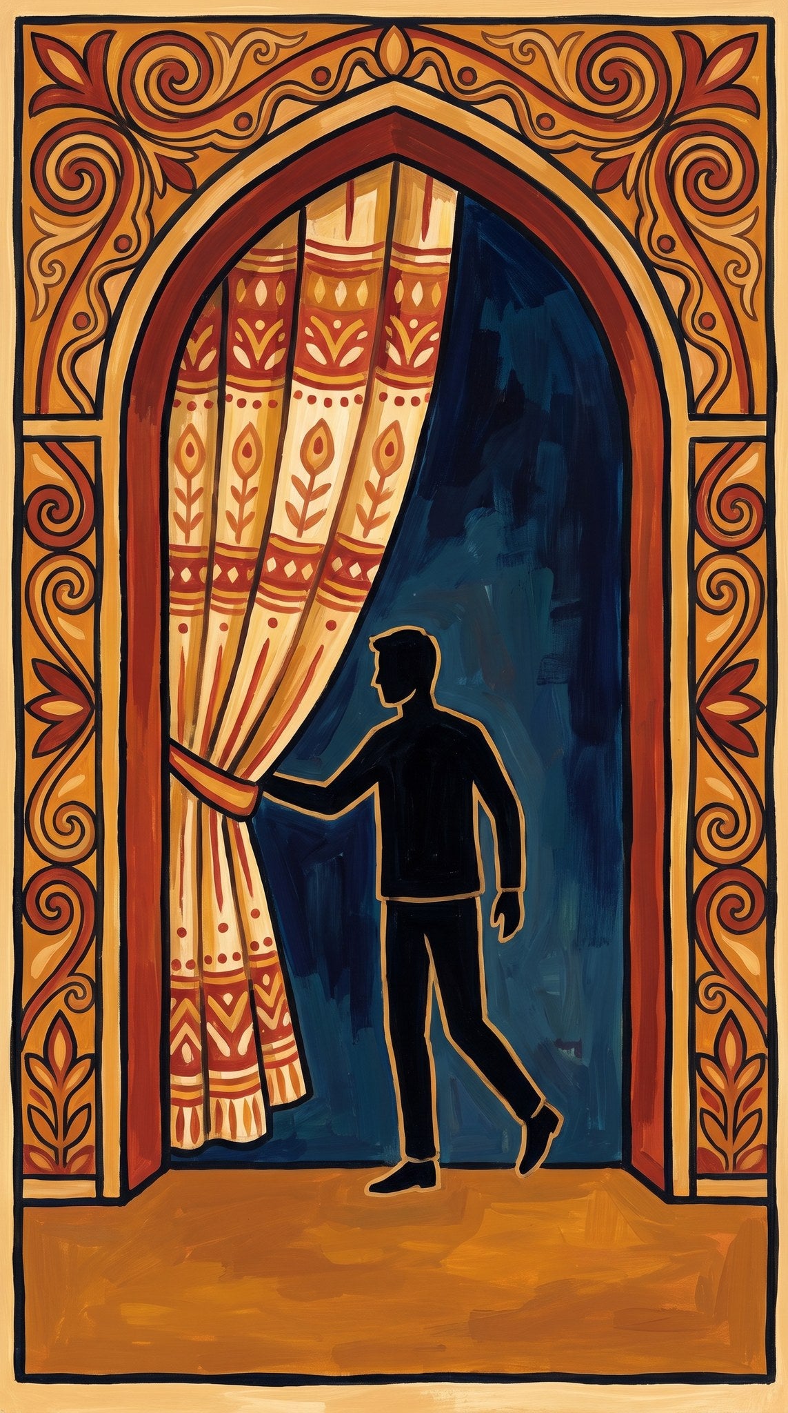 Behind the Curtain Moody Art Print